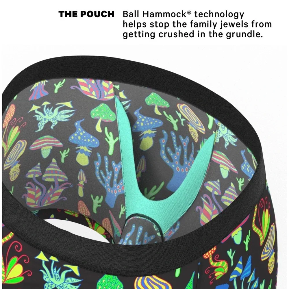 Shinesty Mens Ball Hammock Boxer Briefs The Super Shroom Mushroom Neon 3XL NEW